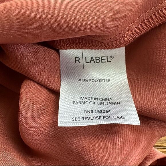 R Label Sleeveless Satin Top Blouse Relaxed Fit Rust Color Women’s L - Picture 5 of 7